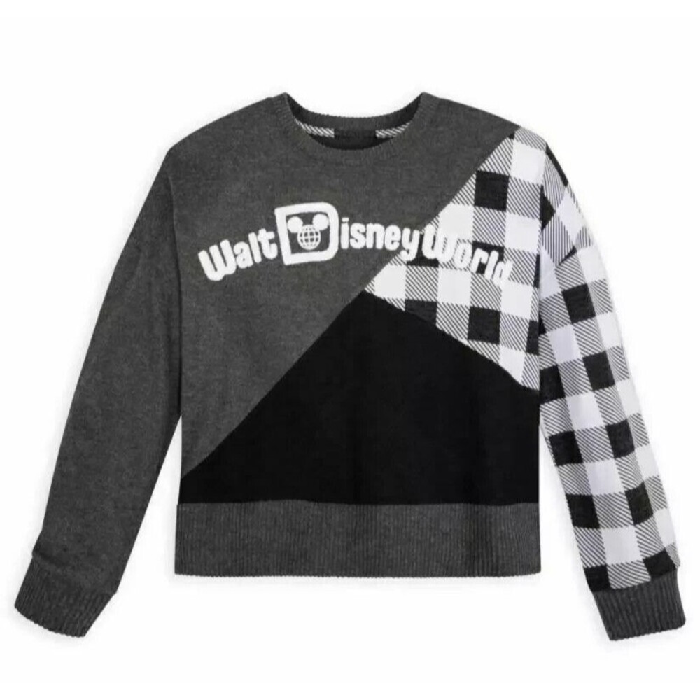 Disney Parks Plaid Patchwork Pullover Sweater Top… - image 2